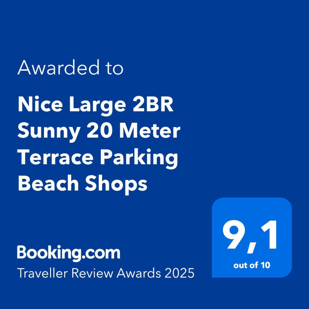 Nice Large 2Br Sunny 20 Meter Terrace Parking Beach Shops Extérieur photo